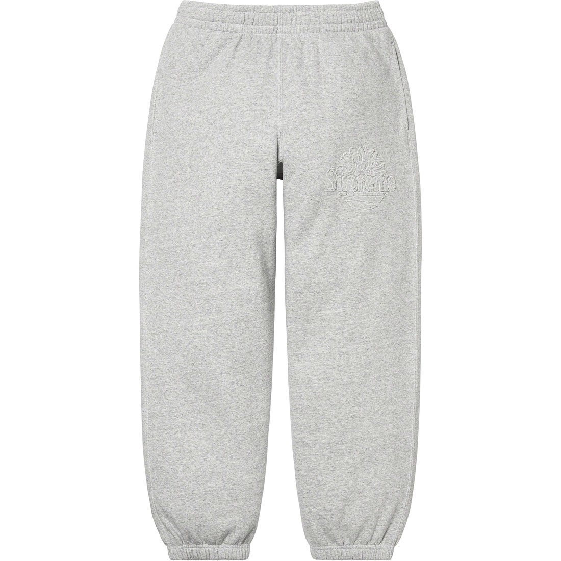 Details on Supreme Timberland Sweatpant Heather Grey from spring summer
                                                    2023 (Price is $148)