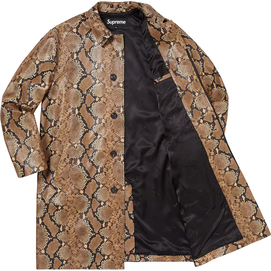 Details on Leather Snake Trench Coat Brown from spring summer
                                                    2023 (Price is $1198)