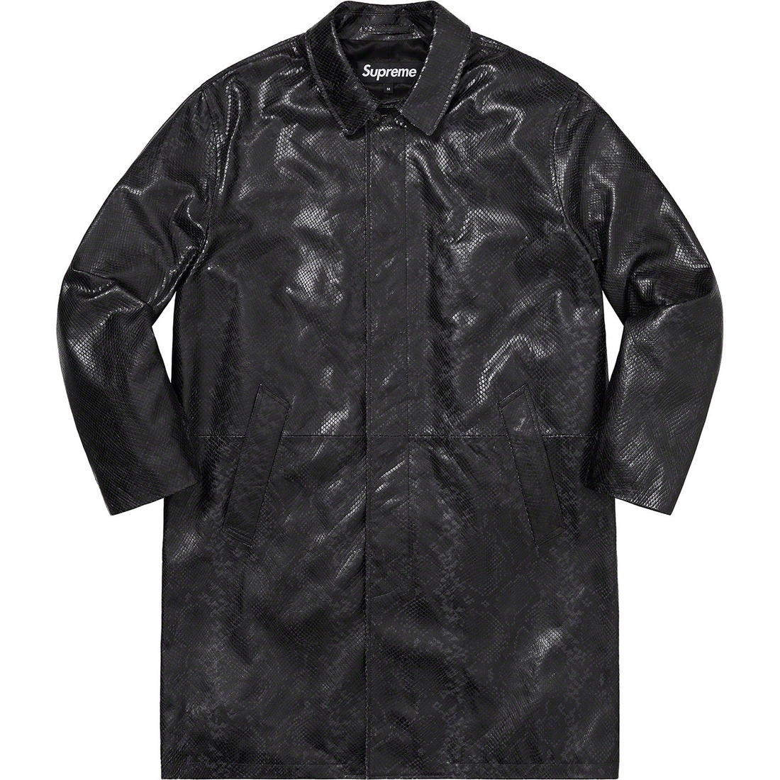 Details on Leather Snake Trench Coat Black from spring summer 2023 (Price is $1198)