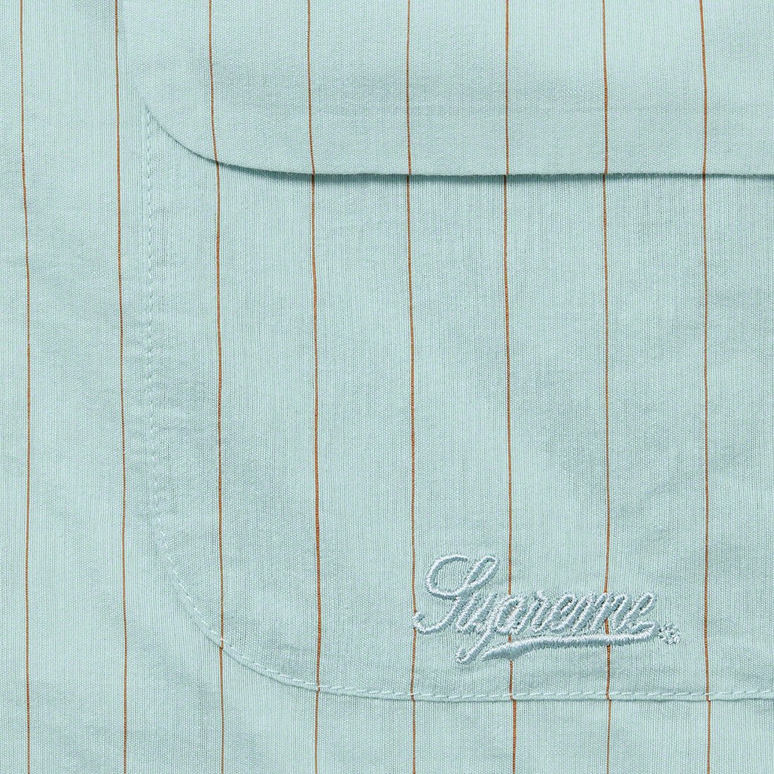 Details on Pinstripe Linen Shirt Light Blue from spring summer 2023 (Price is $138)