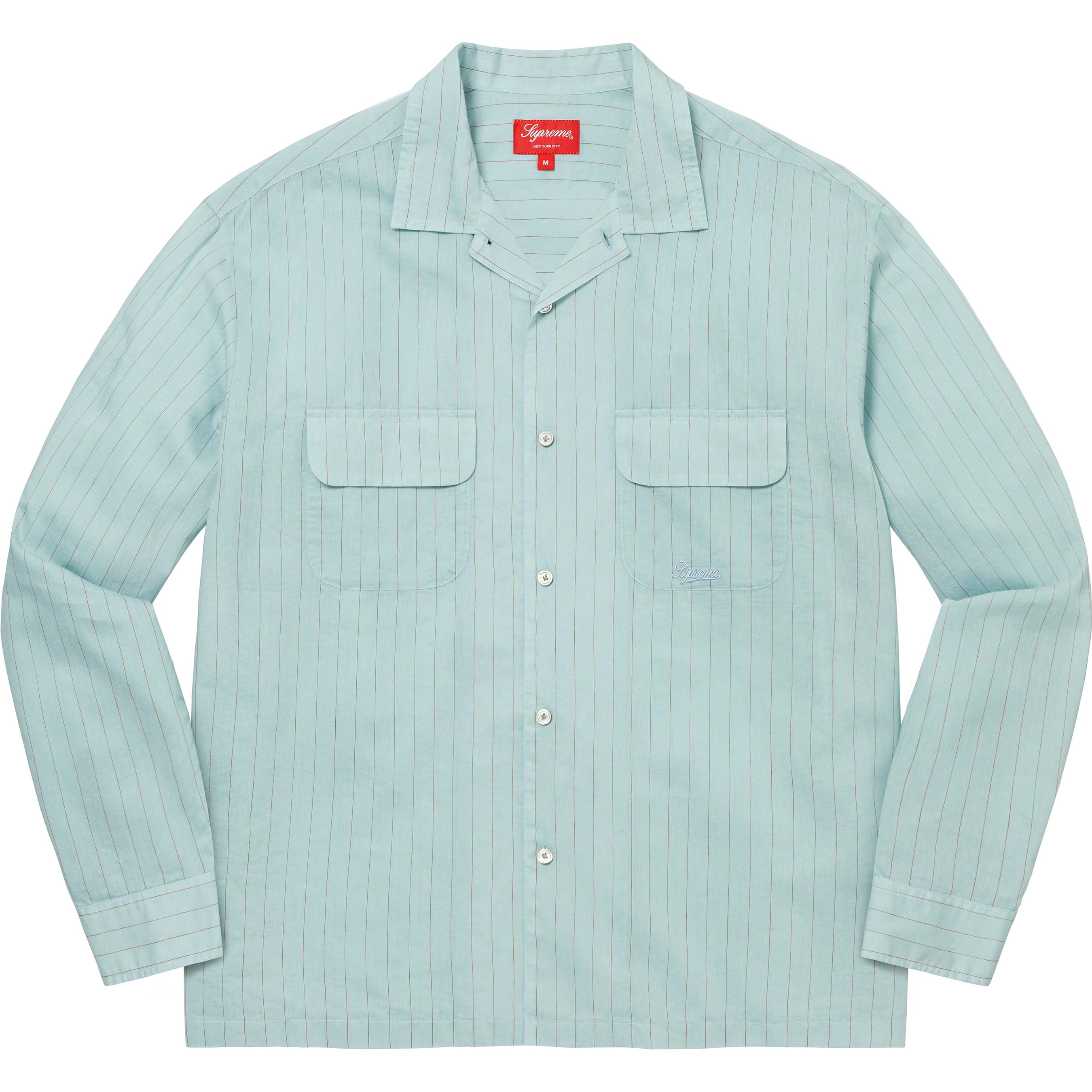 supreme Pinstripe Linen Shirt  シャツ　ストライプ