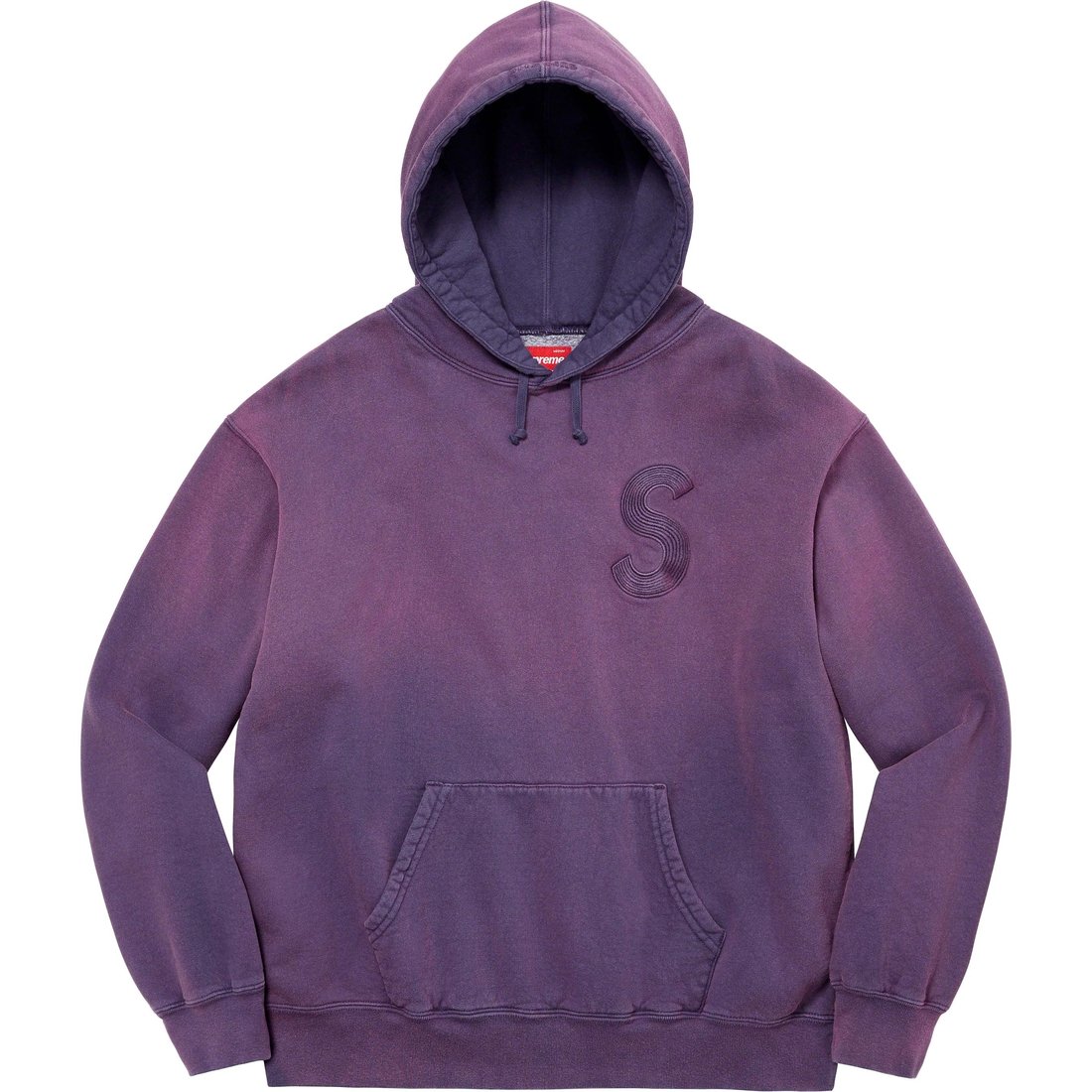 Details on Overdyed S Logo Hooded Sweatshirt Purple from spring summer
                                                    2023 (Price is $158)