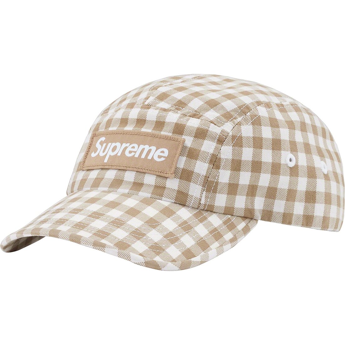 Details on Gingham Camp Cap Tan from spring summer
                                                    2023 (Price is $54)
