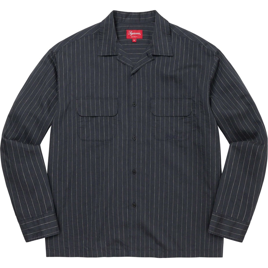 Details on Pinstripe Linen Shirt Navy from spring summer 2023 (Price is $138)
