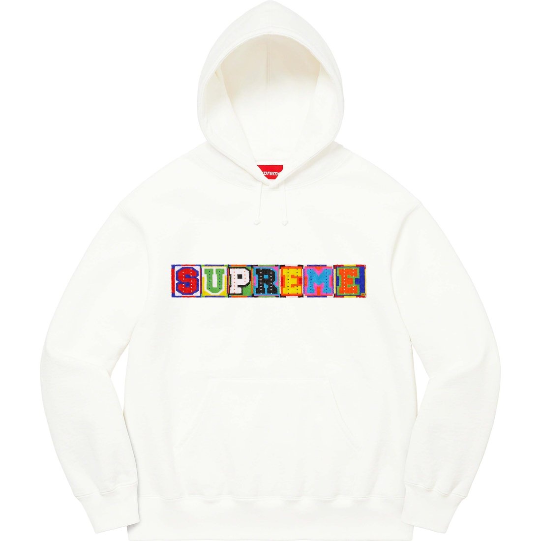 Details on Beaded Hooded Sweatshirt White from spring summer 2023 (Price is $168)