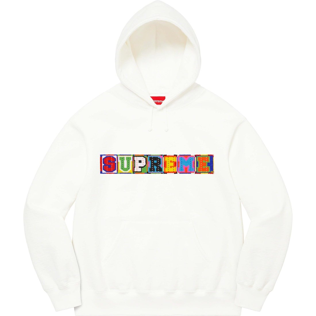 Details on Beaded Hooded Sweatshirt White from spring summer
                                                    2023 (Price is $168)