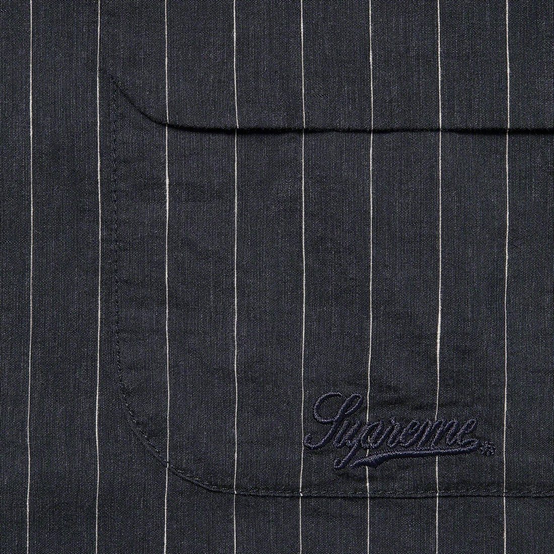 Details on Pinstripe Linen Shirt Navy from spring summer
                                                    2023 (Price is $138)