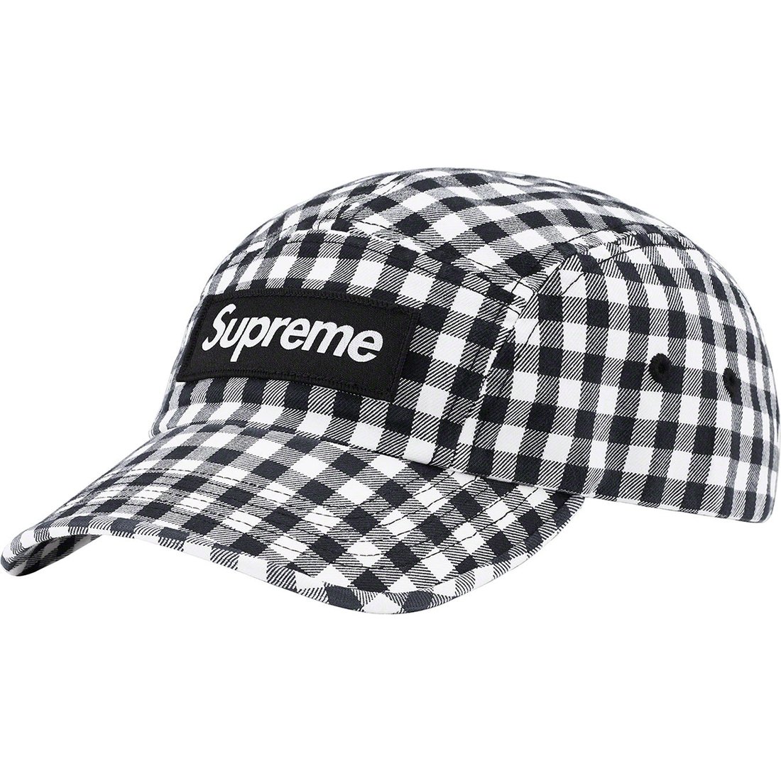 Details on Gingham Camp Cap Black from spring summer
                                                    2023 (Price is $54)