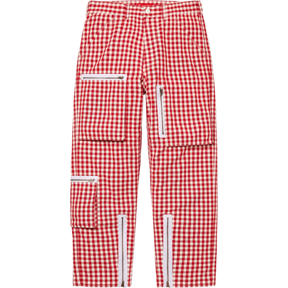 Details on Gingham Flight Pant Red from spring summer 2023 (Price is $168)
