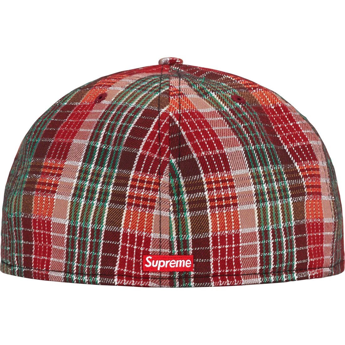 Details on Metallic Plaid S Logo New Era Red from spring summer
                                                    2023 (Price is $50)