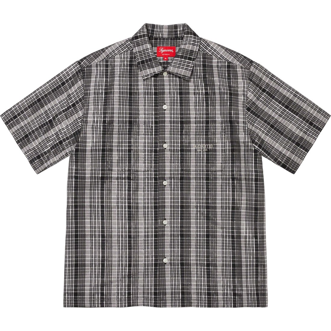 Details on Metallic Plaid S S Shirt Black from spring summer 2023 (Price is $128)