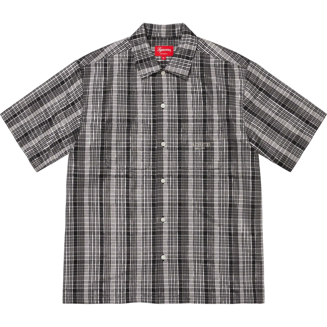 Details on Metallic Plaid S S Shirt Black from spring summer
                                                    2023 (Price is $128)