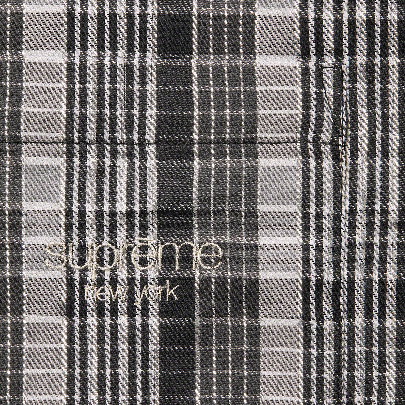 Supreme metallic plaid s/s shirt black M