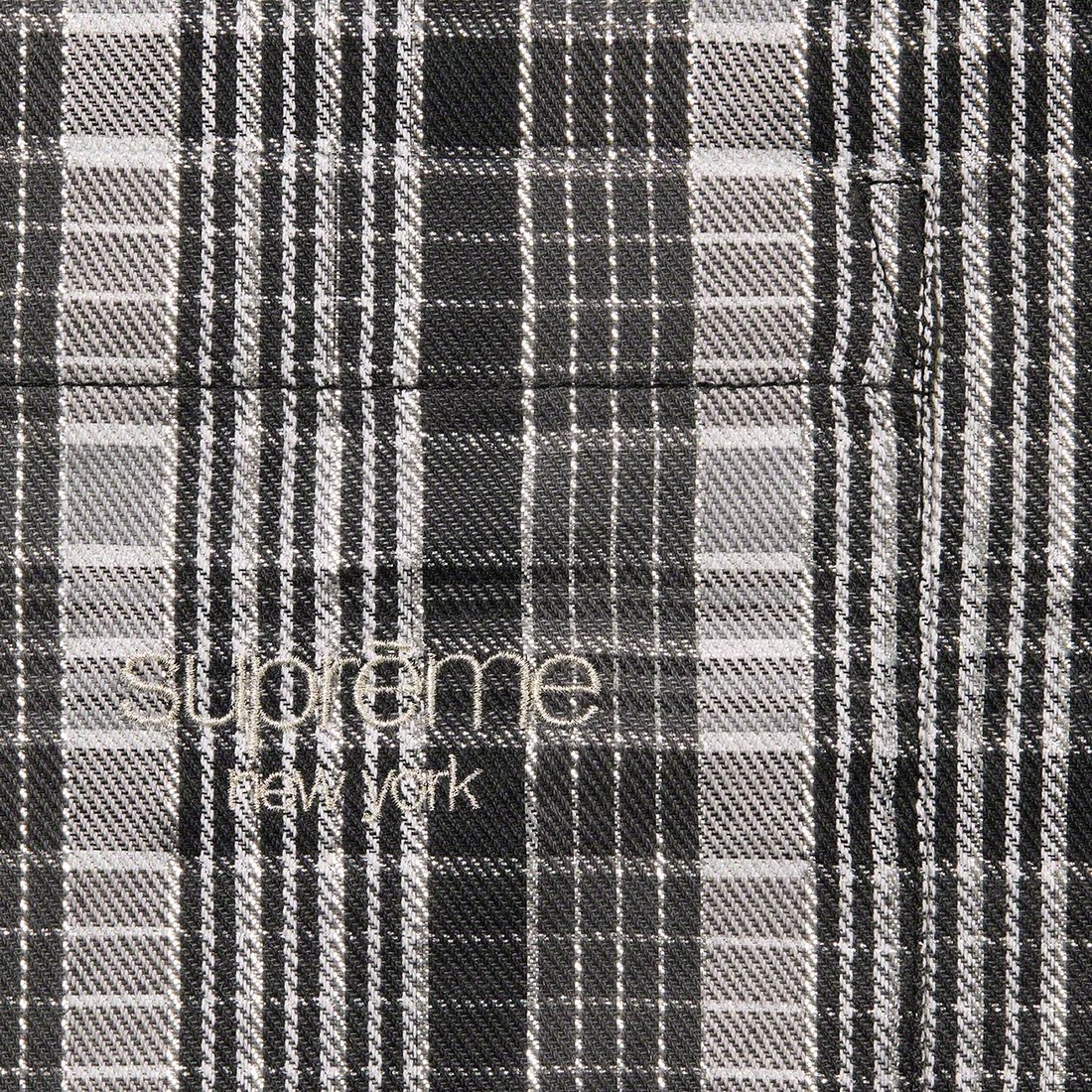 Details on Metallic Plaid S S Shirt Black from spring summer 2023 (Price is $128)