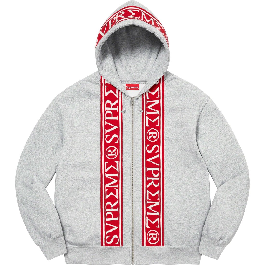 Supreme Roman Zip Up Hooded Sweatshirt (SS23) - Heather Grey - $168