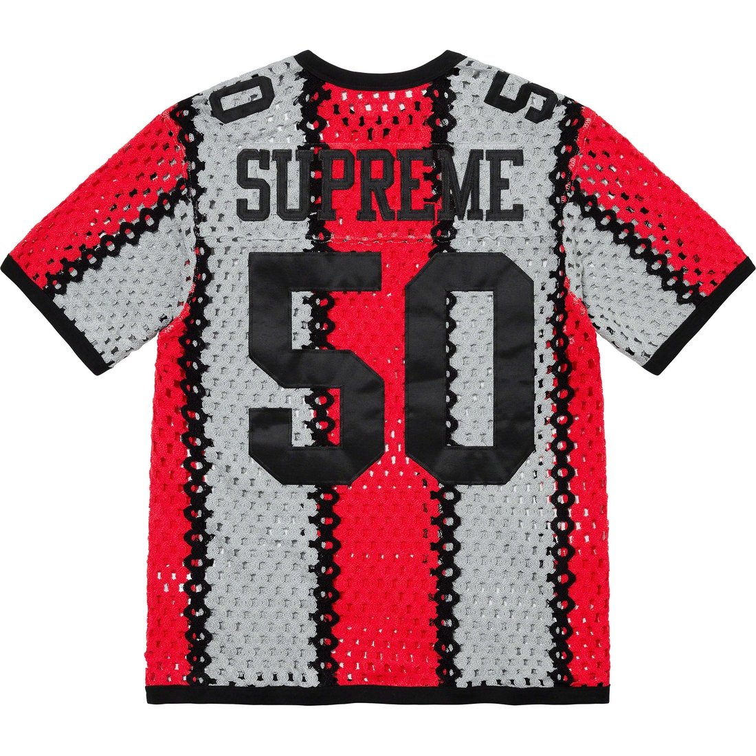 Details on Crochet Football Jersey Black from spring summer
                                                    2023 (Price is $148)