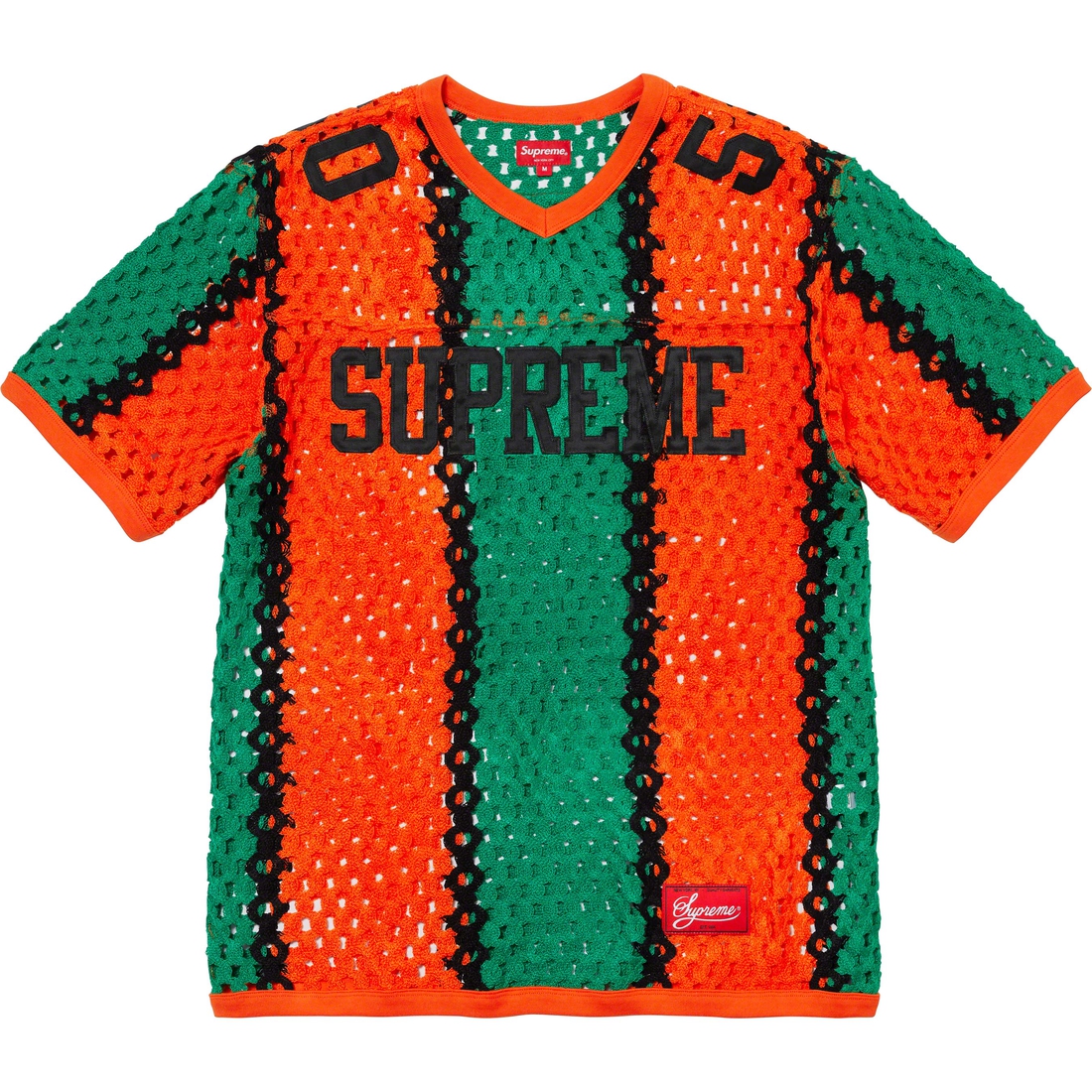 Details on Crochet Football Jersey Orange from spring summer
                                                    2023 (Price is $148)