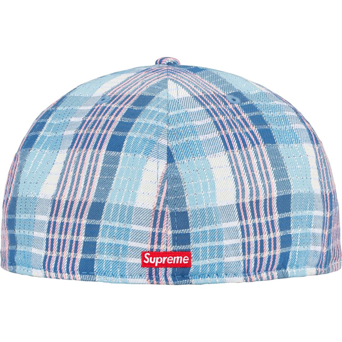 Details on Metallic Plaid S Logo New Era Light Blue from spring summer
                                                    2023 (Price is $50)