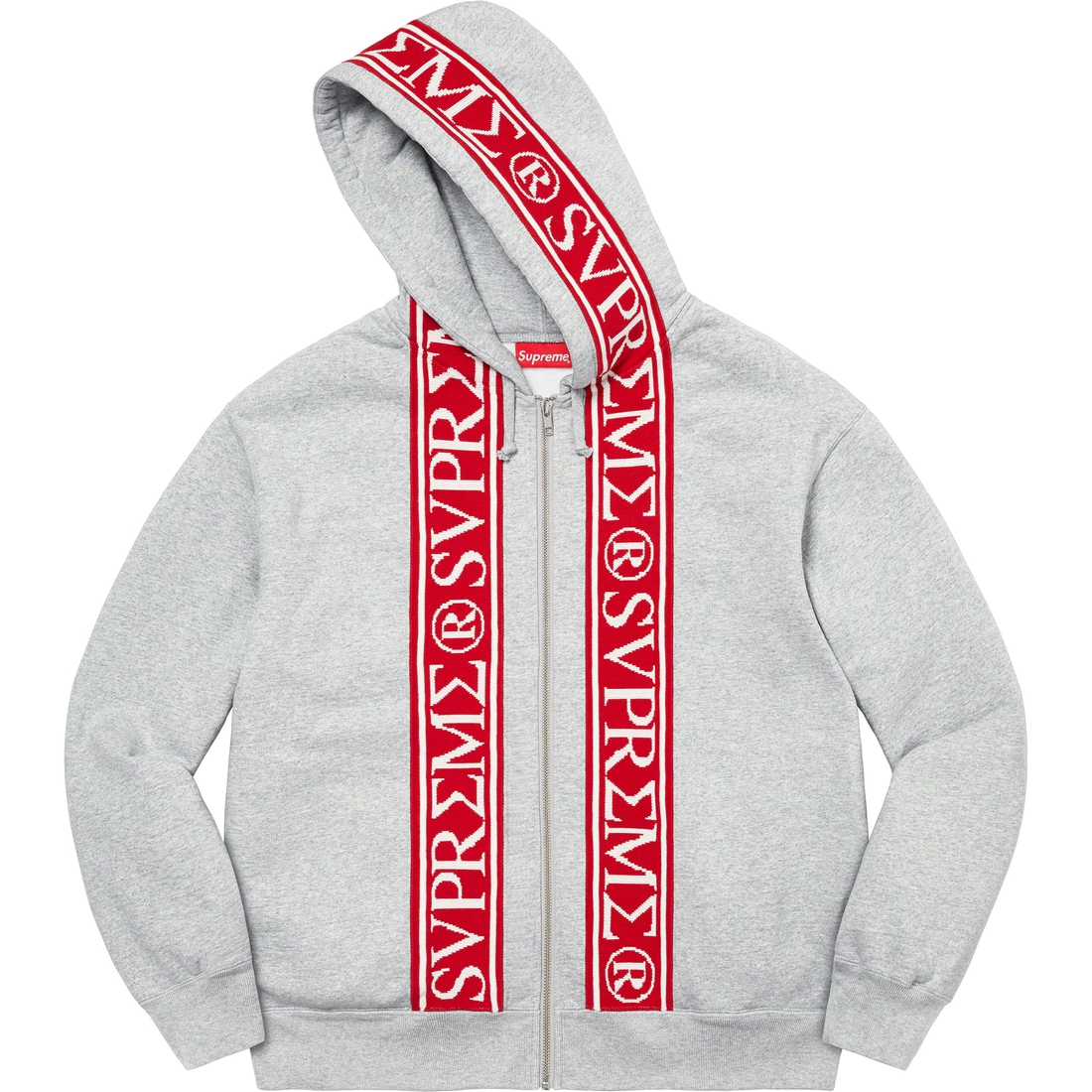Details on Roman Zip Up Hooded Sweatshirt Heather Grey from spring summer
                                                    2023 (Price is $168)