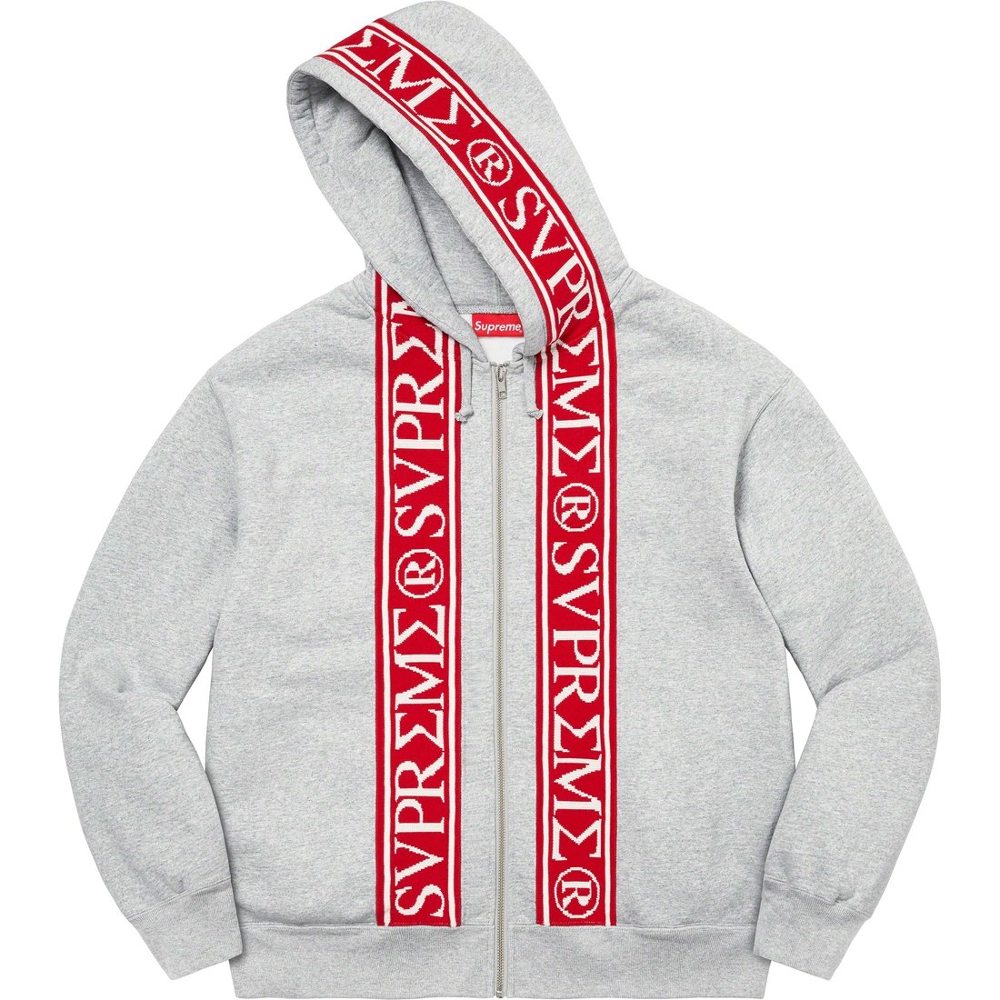 Details on Roman Zip Up Hooded Sweatshirt Heather Grey from spring summer
                                                    2023 (Price is $168)