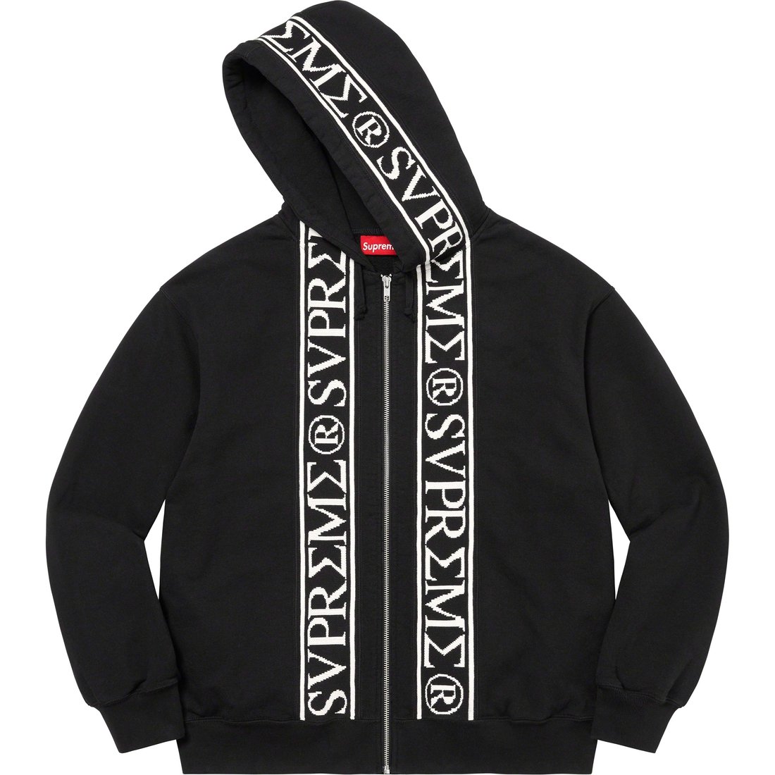 Details on Roman Zip Up Hooded Sweatshirt Black from spring summer
                                                    2023 (Price is $168)