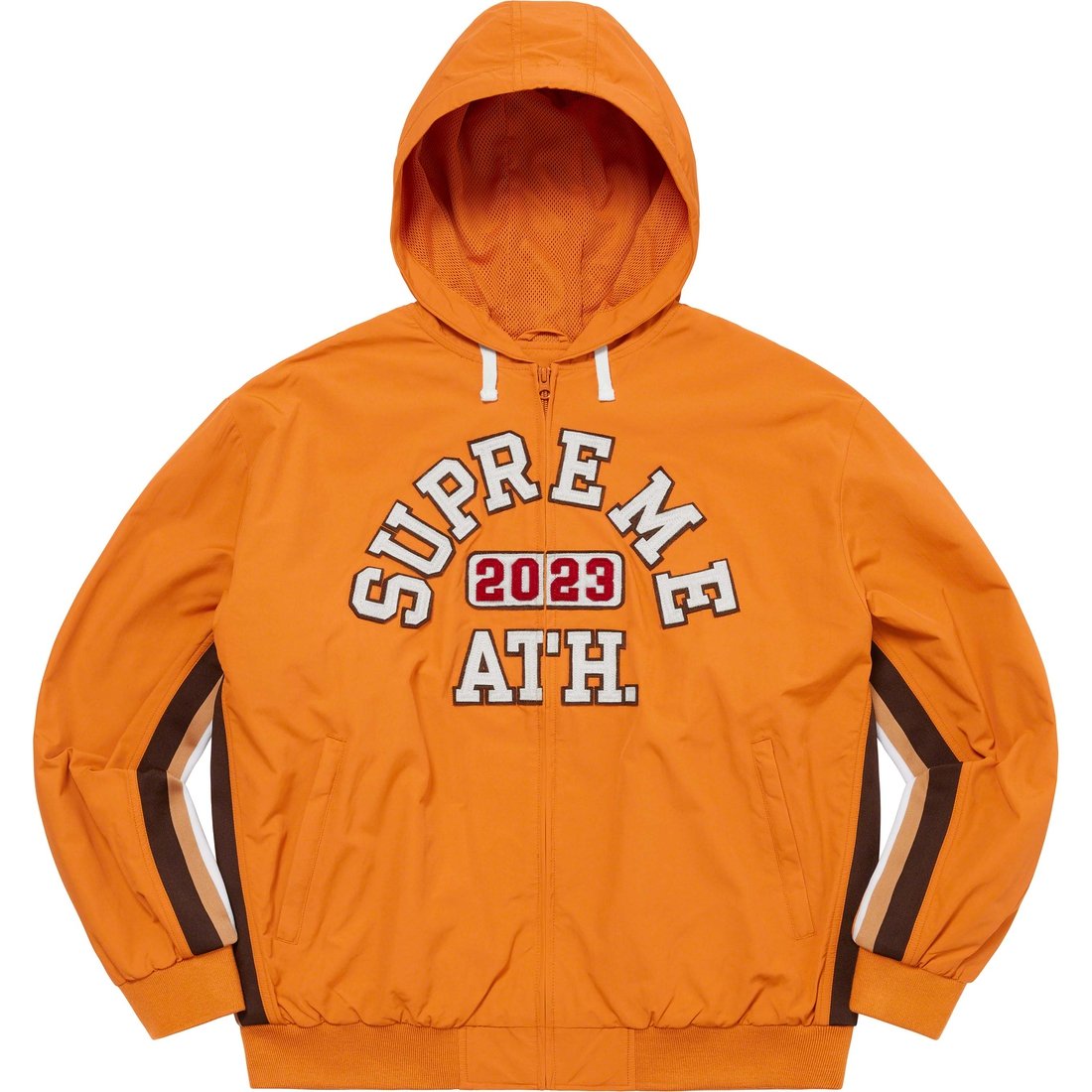 Details on Appliqué Hooded Track Jacket Orange from spring summer
                                                    2023 (Price is $178)