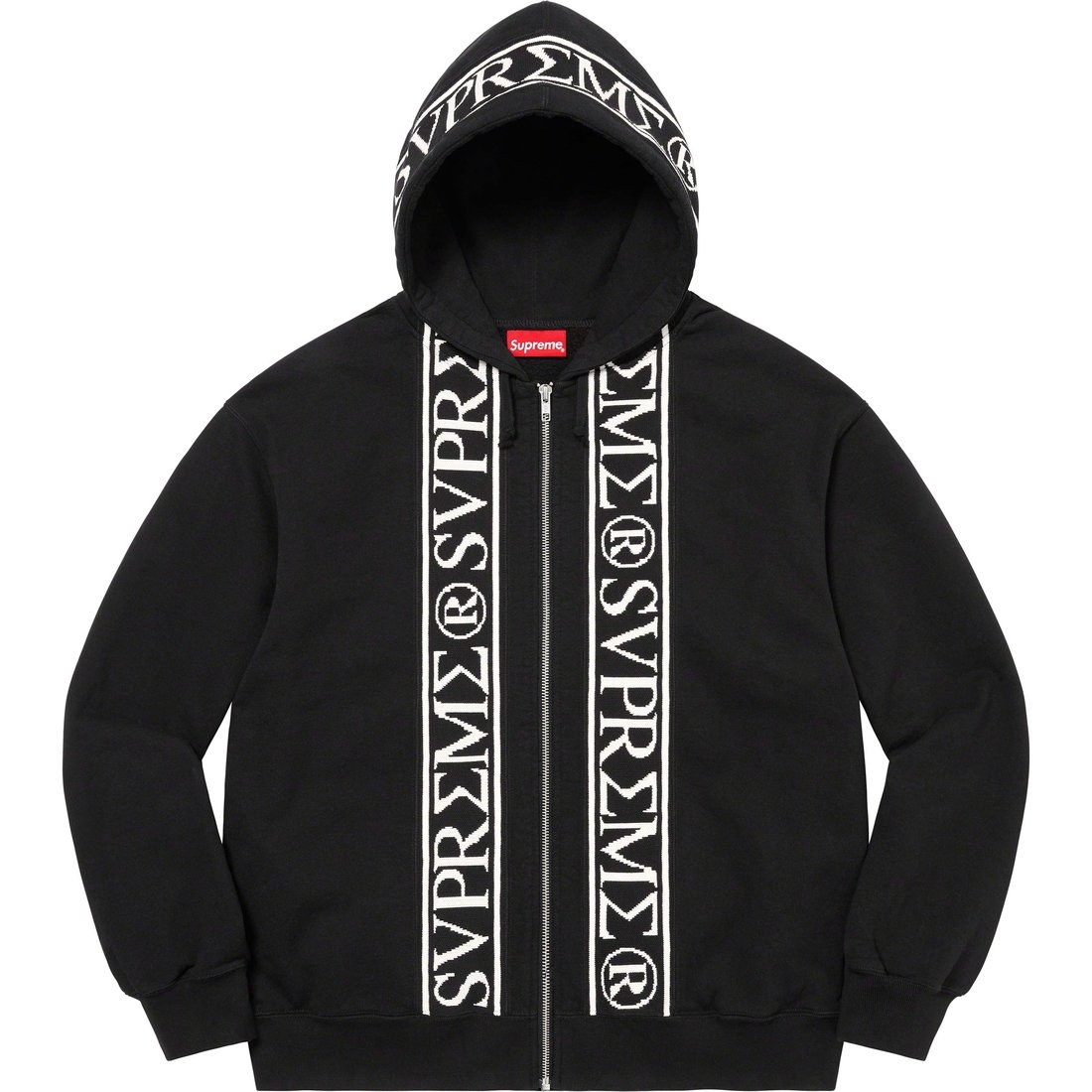 Supreme Roman Zip Up Hooded Sweatshirt (SS23) - Black - $168