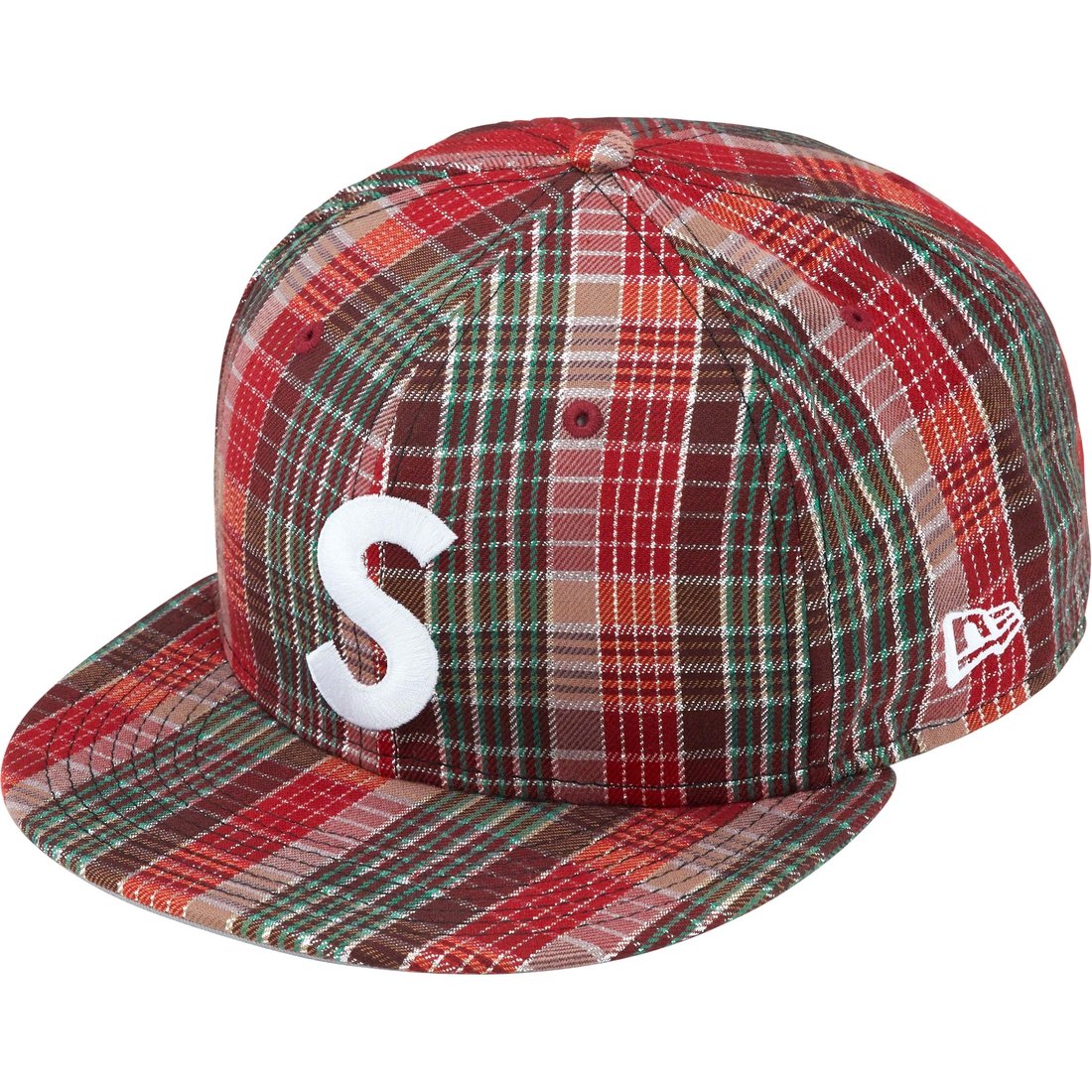 Details on Metallic Plaid S Logo New Era Red from spring summer
                                                    2023 (Price is $50)