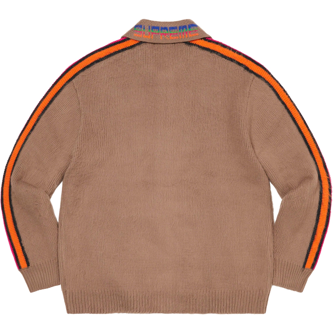Details on Sleeve Stripe Zip Up Sweater Dusty Brown from spring summer
                                                    2023 (Price is $188)