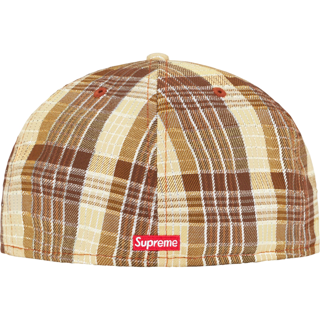 Details on Metallic Plaid S Logo New Era Brown from spring summer
                                                    2023 (Price is $50)