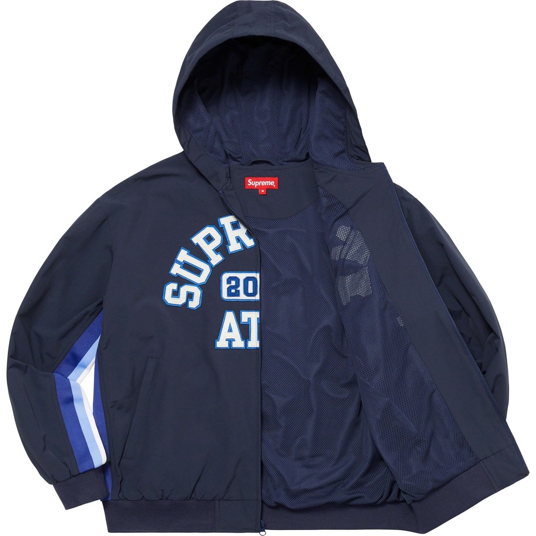 Details on Appliqué Hooded Track Jacket Navy from spring summer
                                                    2023 (Price is $178)