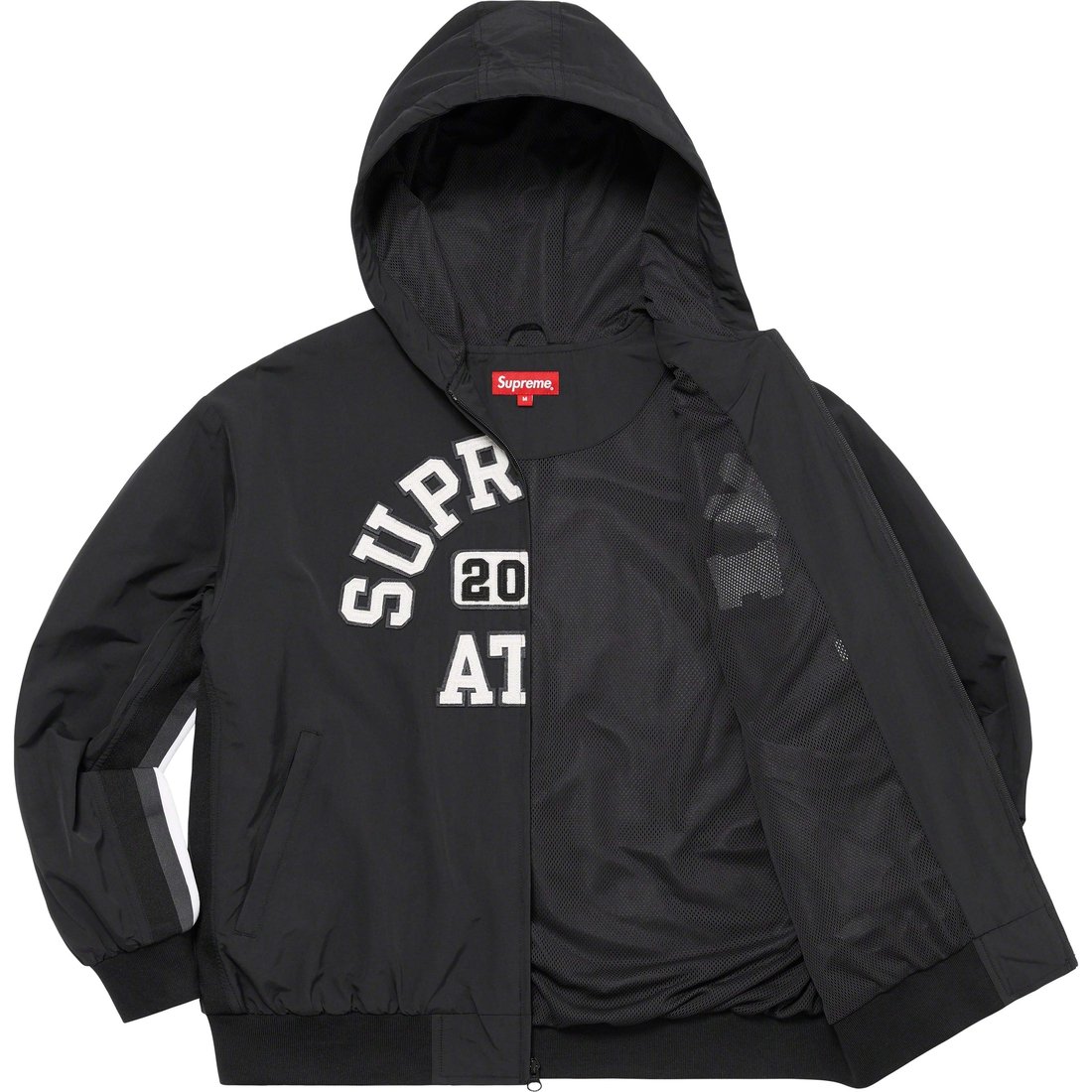 Details on Appliqué Hooded Track Jacket Black from spring summer
                                                    2023 (Price is $178)