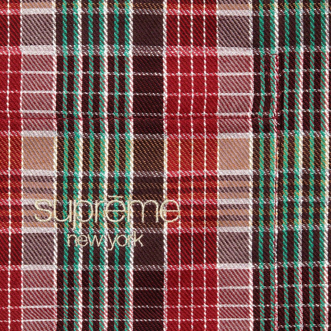 Details on Metallic Plaid S S Shirt Red from spring summer
                                                    2023 (Price is $128)