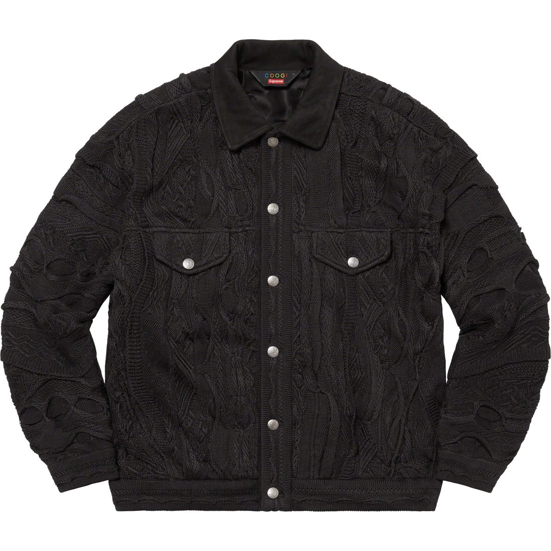 Details on Supreme Coogi Trucker Jacket Black from spring summer
                                                    2023 (Price is $368)