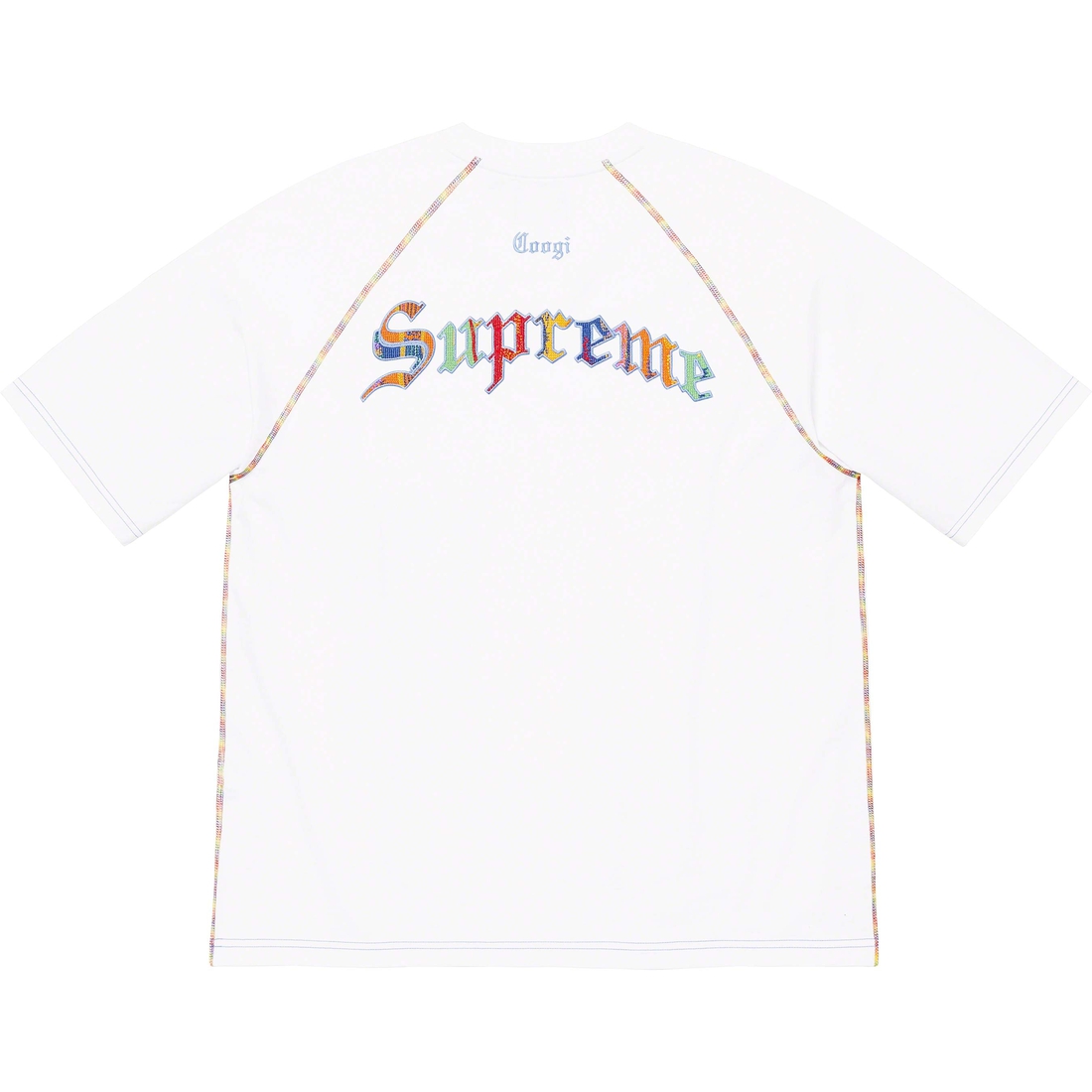 Details on Supreme Coogi Raglan S S Top White from spring summer 2023 (Price is $110)