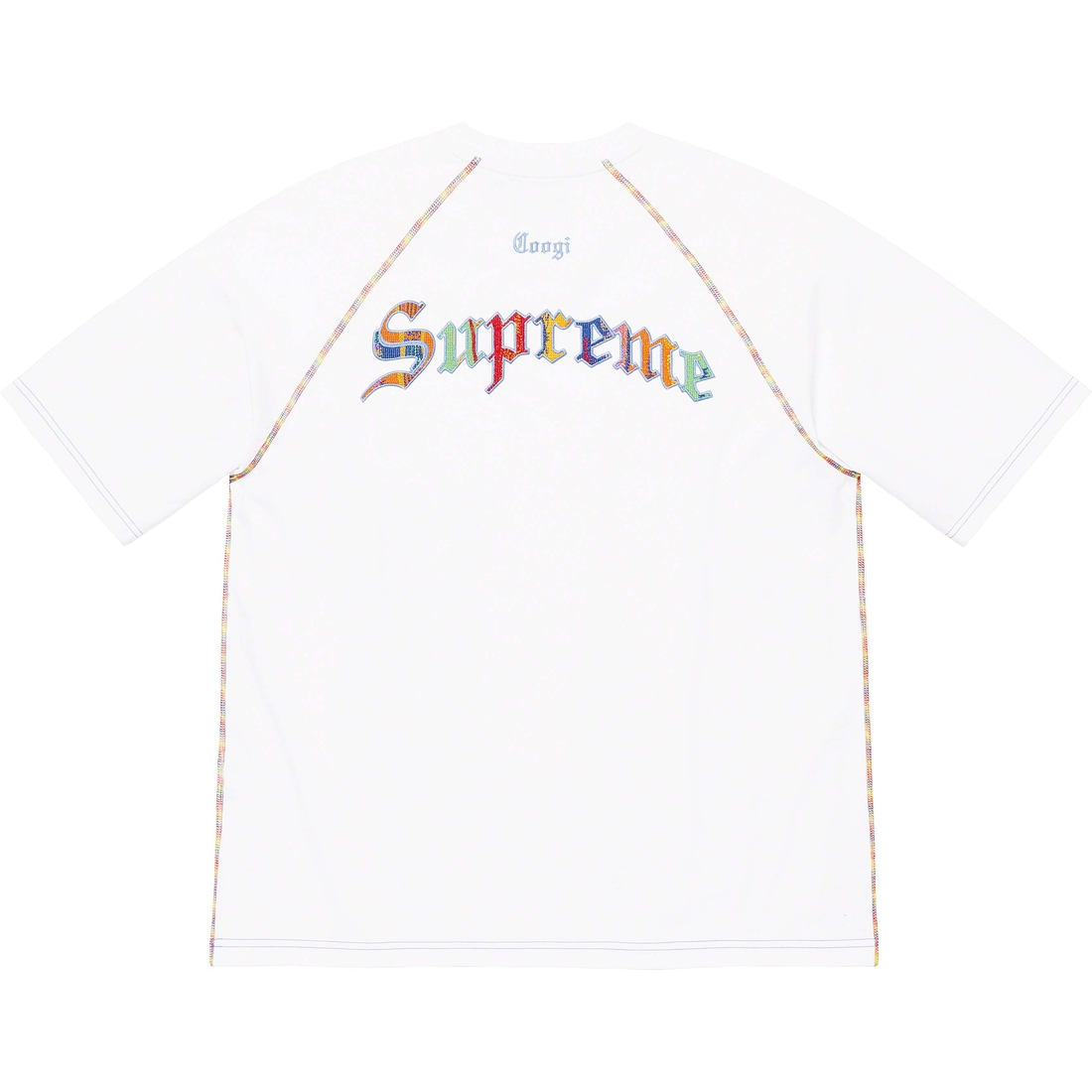 Details on Supreme Coogi Raglan S S Top White from spring summer
                                                    2023 (Price is $110)