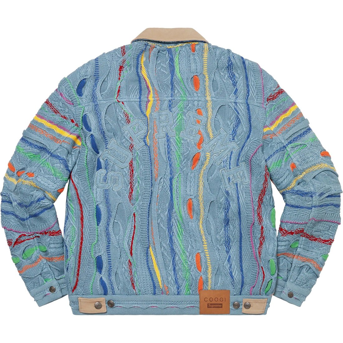 Details on Supreme Coogi Trucker Jacket Blue from spring summer
                                                    2023 (Price is $368)