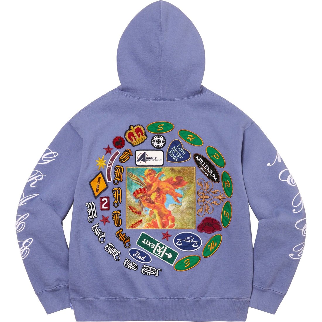 Details on Patches Spiral Hooded Sweatshirt Light Purple from spring summer 2023 (Price is $178)