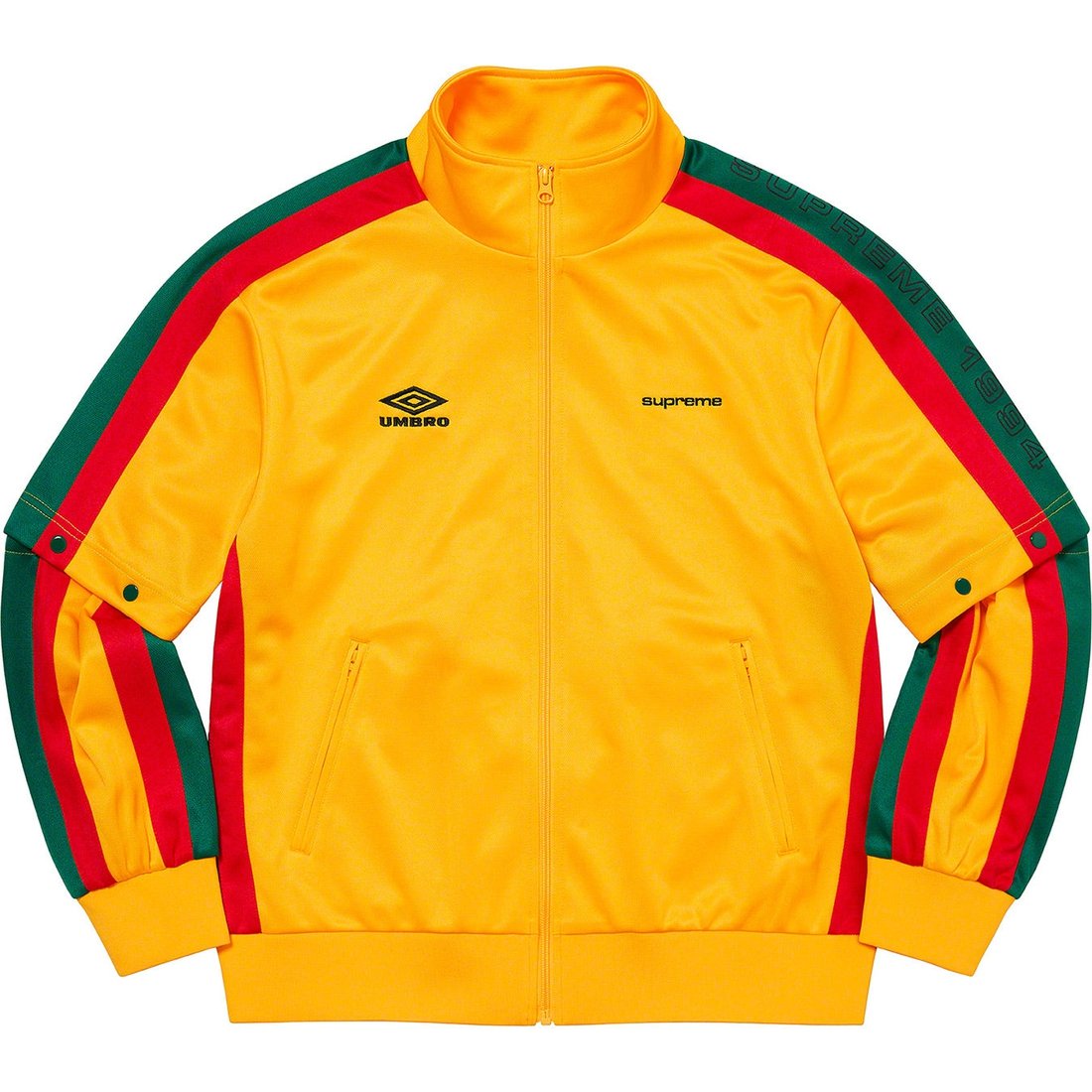 Details on Supreme Umbro Snap Sleeve Jacket Yellow from spring summer
                                                    2023 (Price is $188)