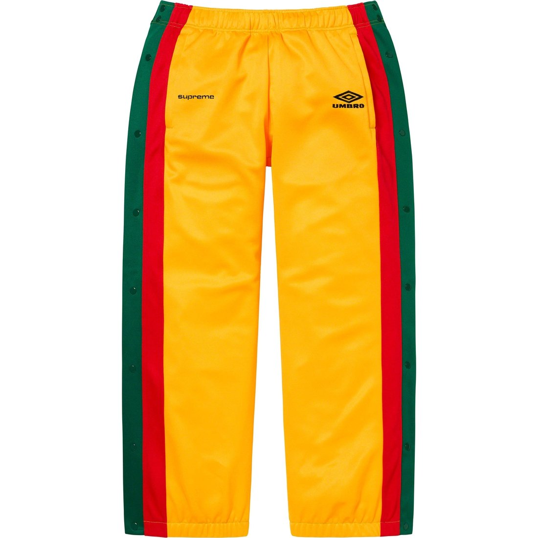 Details on Supreme Umbro Break-Away Track Pant Yellow from spring summer
                                                    2023 (Price is $168)