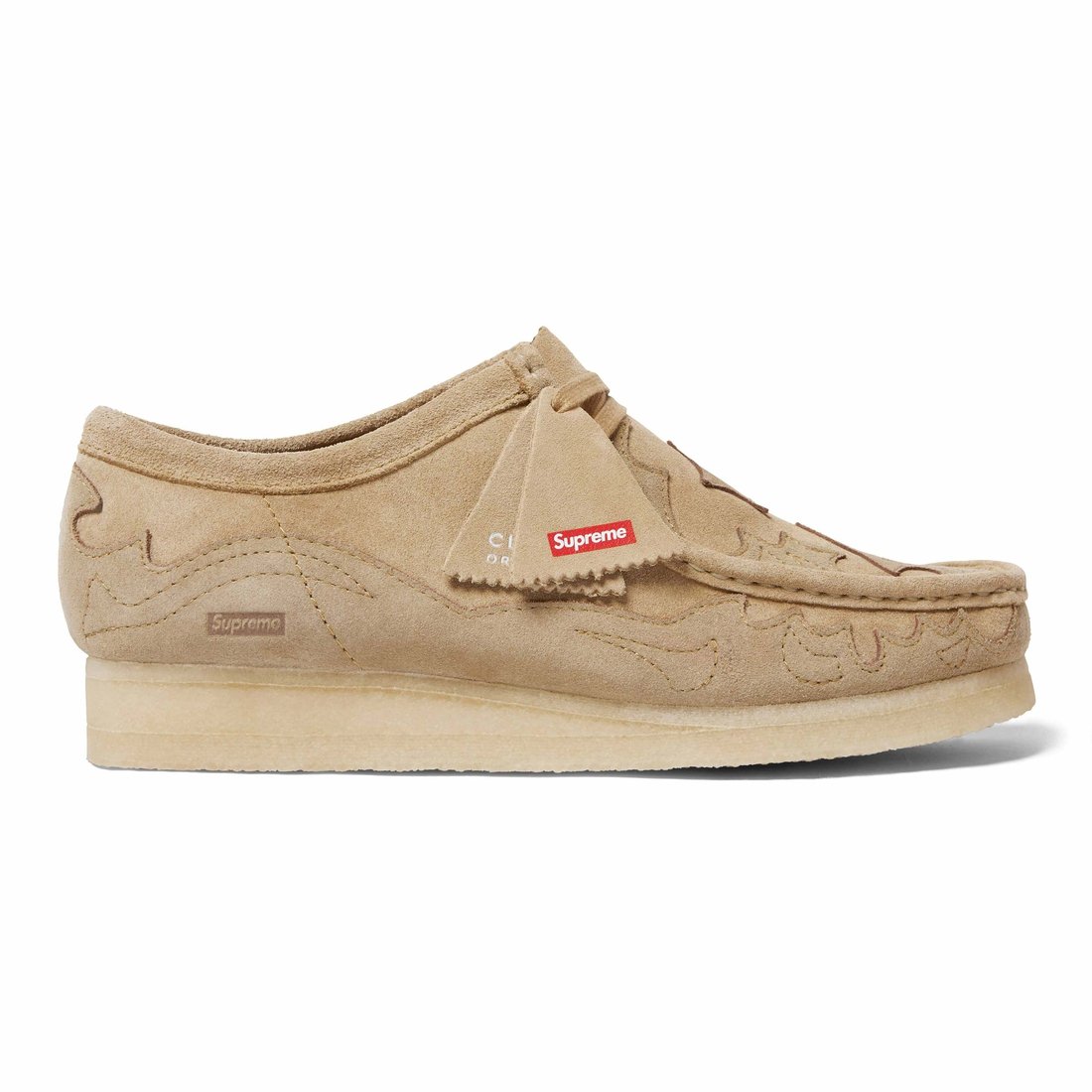 Details on Supreme Clarks Originals Wallabee Tan from spring summer
                                                    2023 (Price is $198)