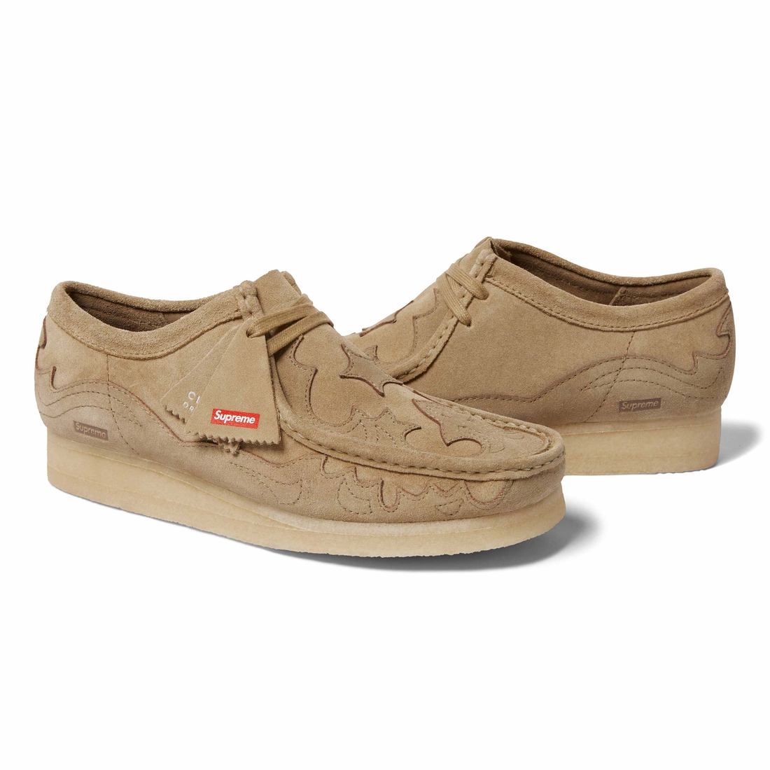 Details on Supreme Clarks Originals Wallabee Tan from spring summer
                                                    2023 (Price is $198)