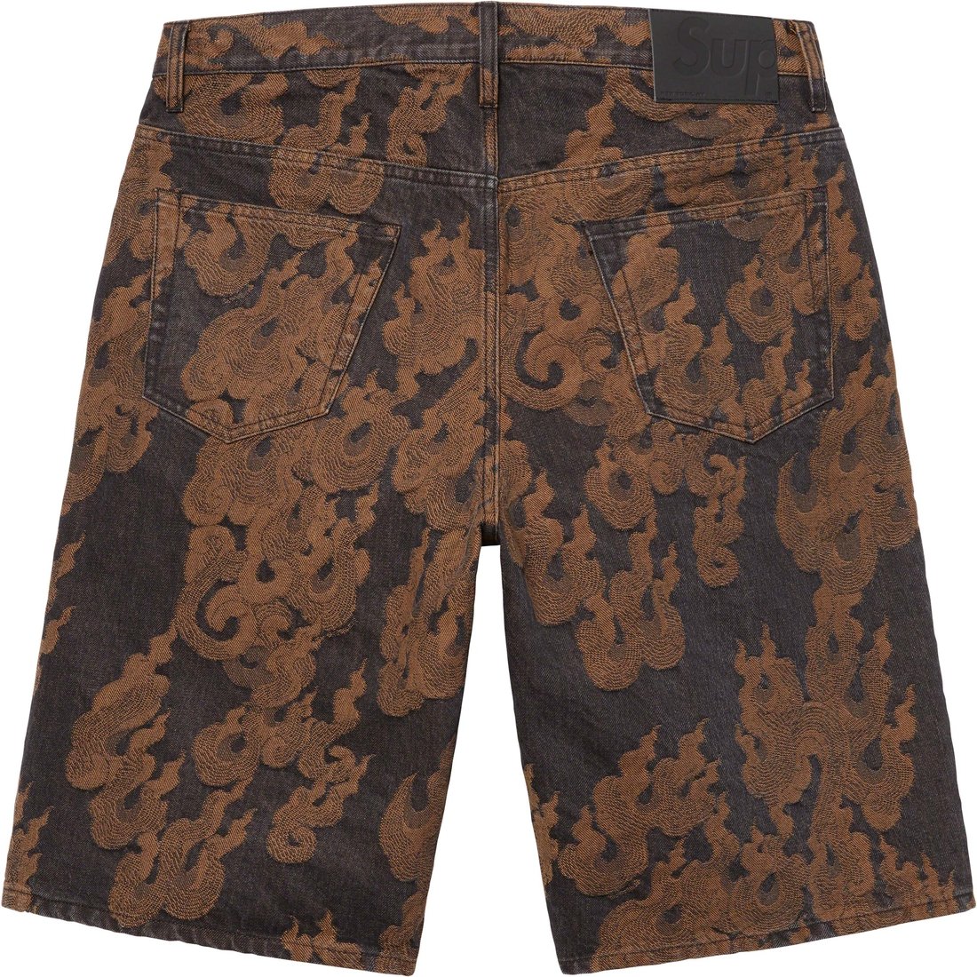 Details on Flames Jacquard Baggy Denim Short Washed Black from spring summer
                                                    2023 (Price is $148)