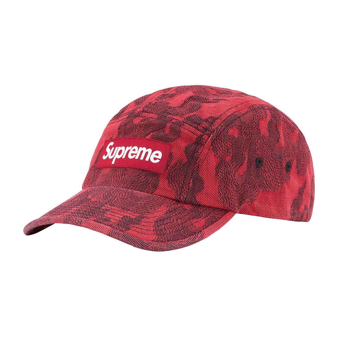 Details on Flames Jacquard Denim Camp Cap Washed Red from spring summer
                                                    2023 (Price is $48)