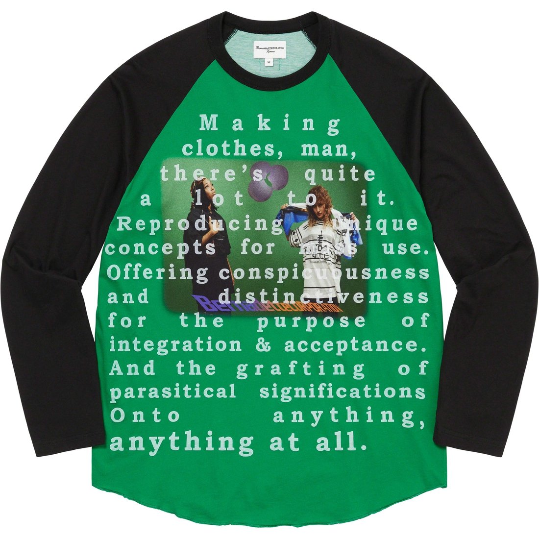 Details on Supreme Bernadette Corporation Raglan L S Top Green from spring summer
                                                    2023 (Price is $110)