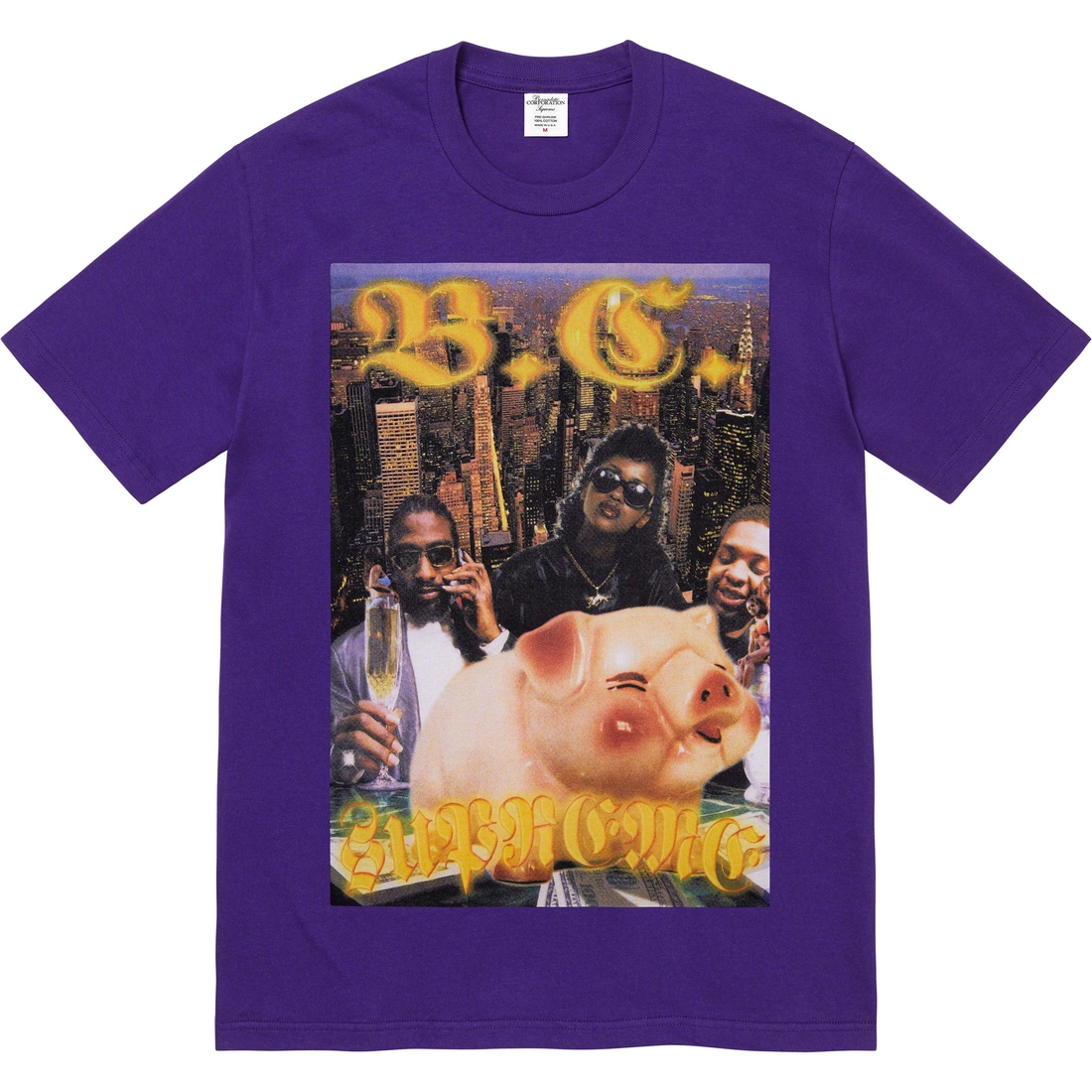 Details on Supreme Bernadette Corporation Money Tee Purple from spring summer
                                                    2023 (Price is $48)