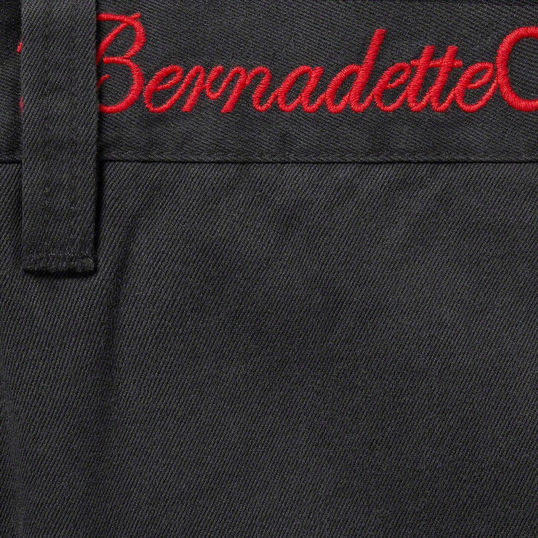 Details on Supreme Bernadette Corporation Old English Chino Pant Black from spring summer
                                                    2023 (Price is $168)