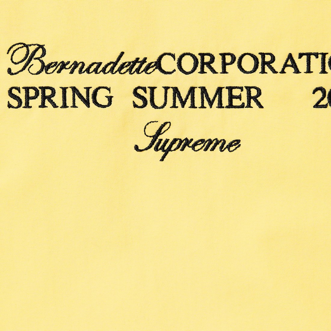 Details on Supreme Bernadette Corporation Track Jacket Pale Yellow from spring summer
                                                    2023 (Price is $188)