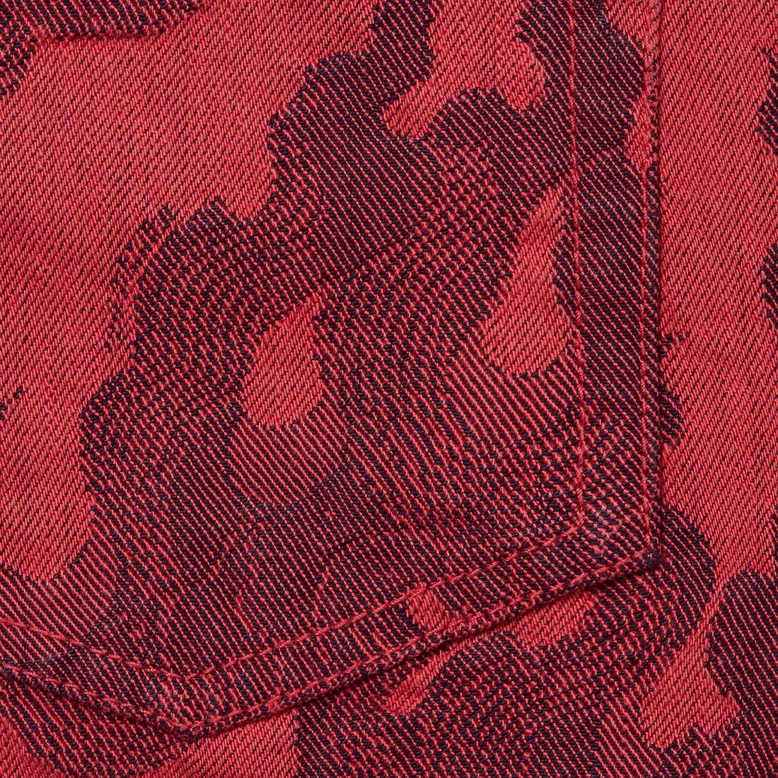 Details on Flames Jacquard Baggy Denim Short Washed Red from spring summer
                                                    2023 (Price is $148)