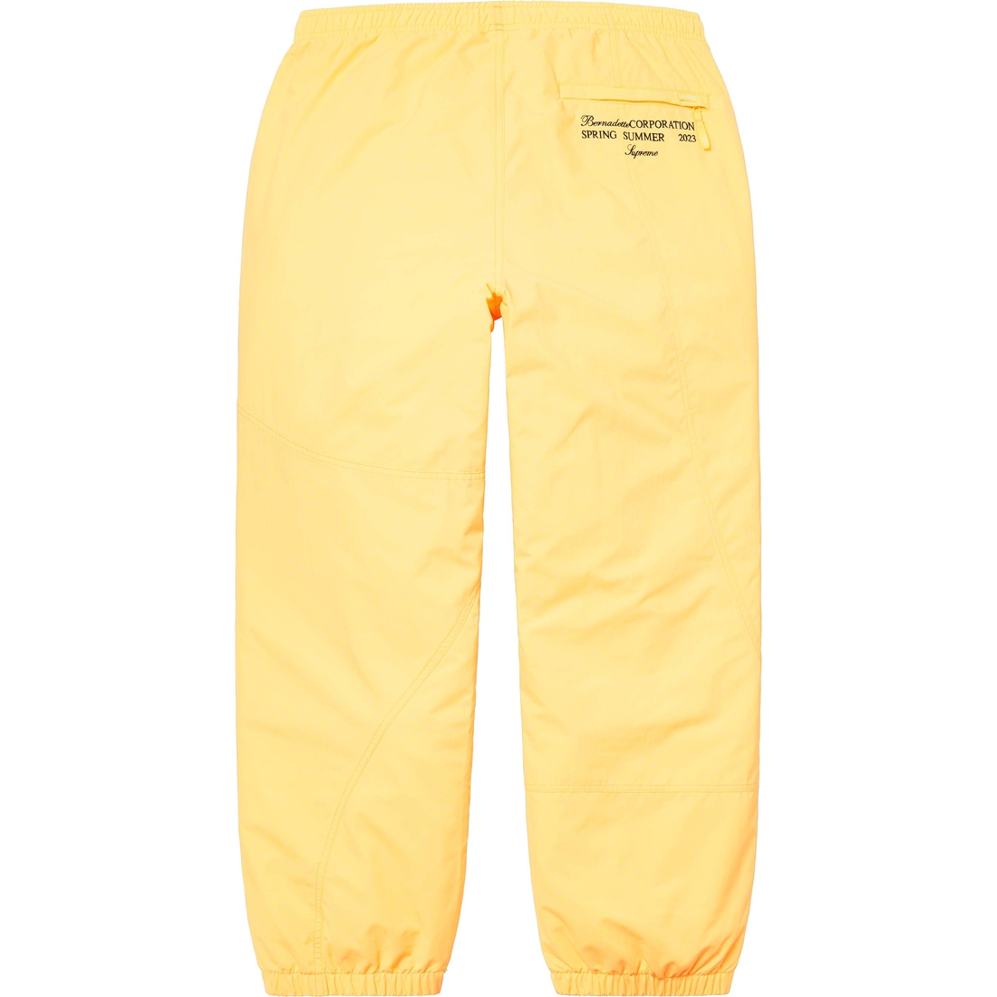 Details on Supreme Bernadette Corporation Track Pant Pale Yellow from spring summer
                                                    2023 (Price is $158)